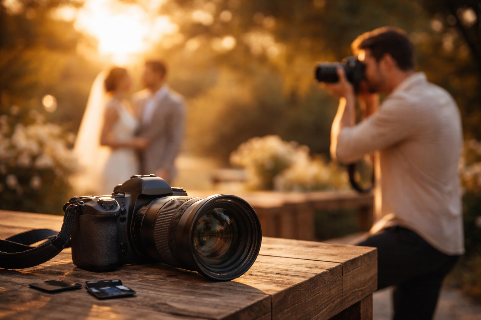 Golden hour photography setup